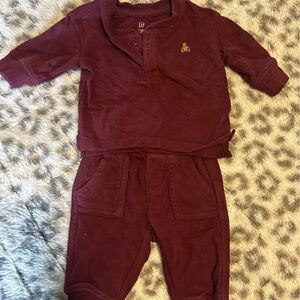 Burgundy Baby Outfit Set